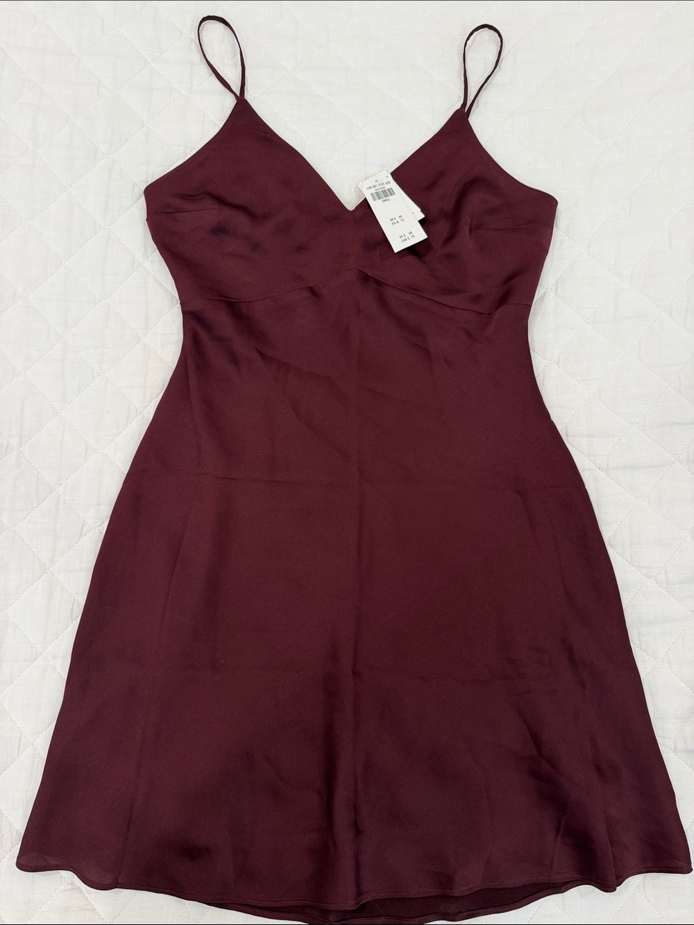 Abercrombie & Fitch Burgundy V-Neck Midi Dress